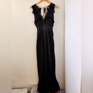 Eva Franco Black Pleated Gown Sz 8